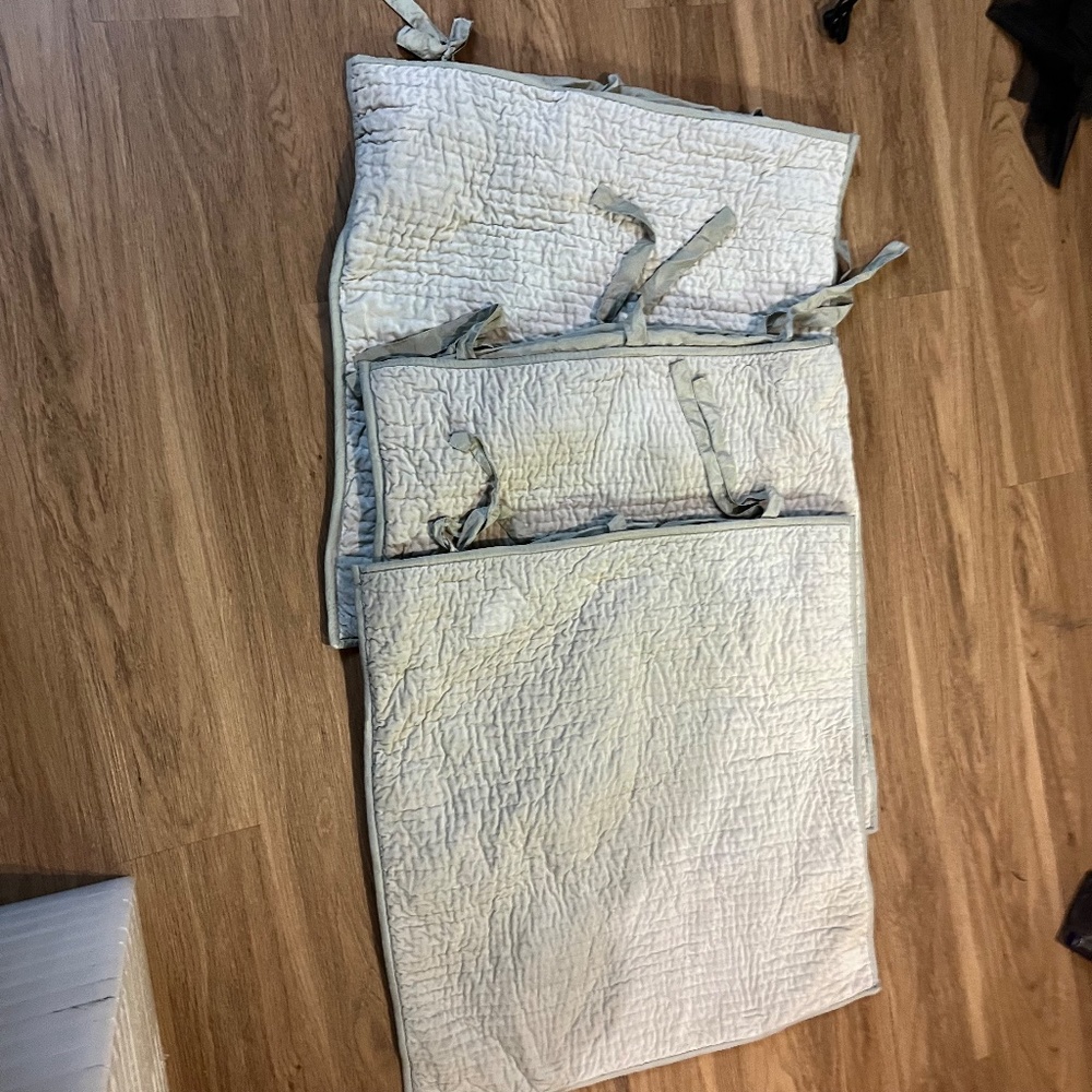 set of 3 Pottery Barn green 24X24 pillow shams